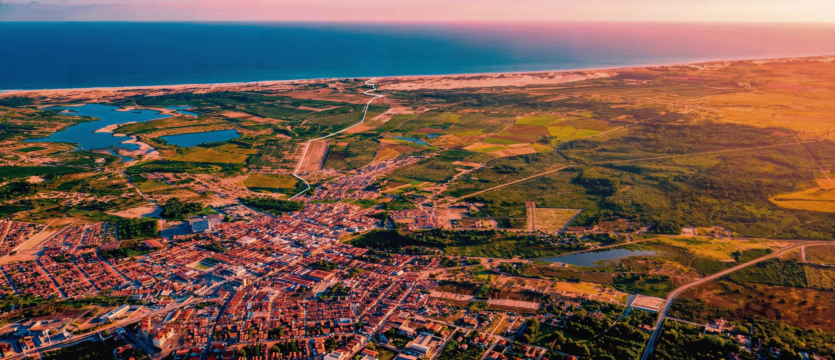 Vista aérea da região de Jacarecoara, Cascavel/CE